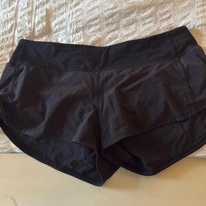NWOT Black lululemon speed shorts
